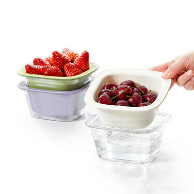 Double Layers Kitchen Fruit Washing Bowl Mini Plastic Drain Basket