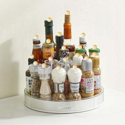 Large Capacity Home Use Rotating Spice Tray PP PET 29*5CM/24*5CM
