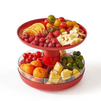 Double Layer Foldable 360 Degree Rotating Food Tray  Spinning Storage Tray