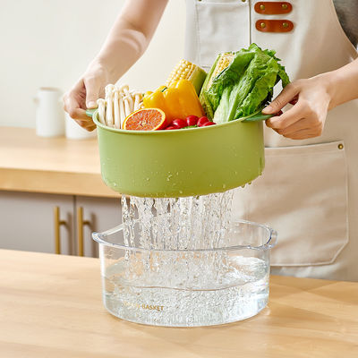 Multipurpose Double Layer Drain Basket Multifunctional Drain Basket For Washing