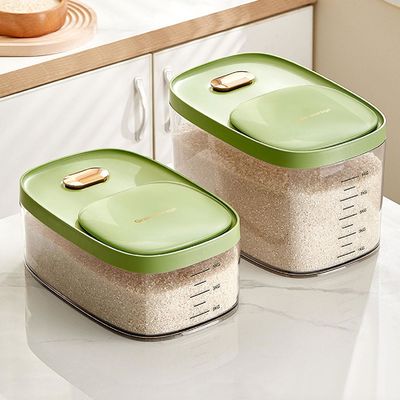6L-10L Clear Rice Dispenser Container Pop Up Sealed Tight For Cereals Corns Grains