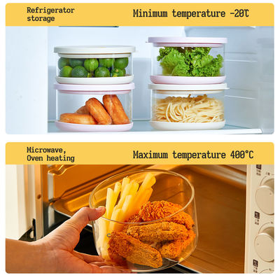 2024 New Kitchen Food Hermetic Containers Microwave Safe High Borosilicate Glass Lunch Box 350 ml