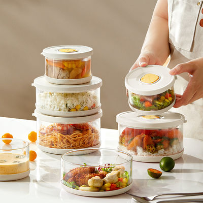 2024 New Kitchen Food Hermetic Containers Microwave Safe High Borosilicate Glass Lunch Box 350 ml