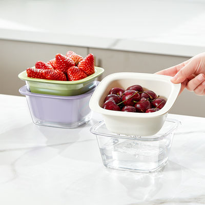 Double Layers Kitchen Fruit Washing Bowl Mini Plastic Drain Basket